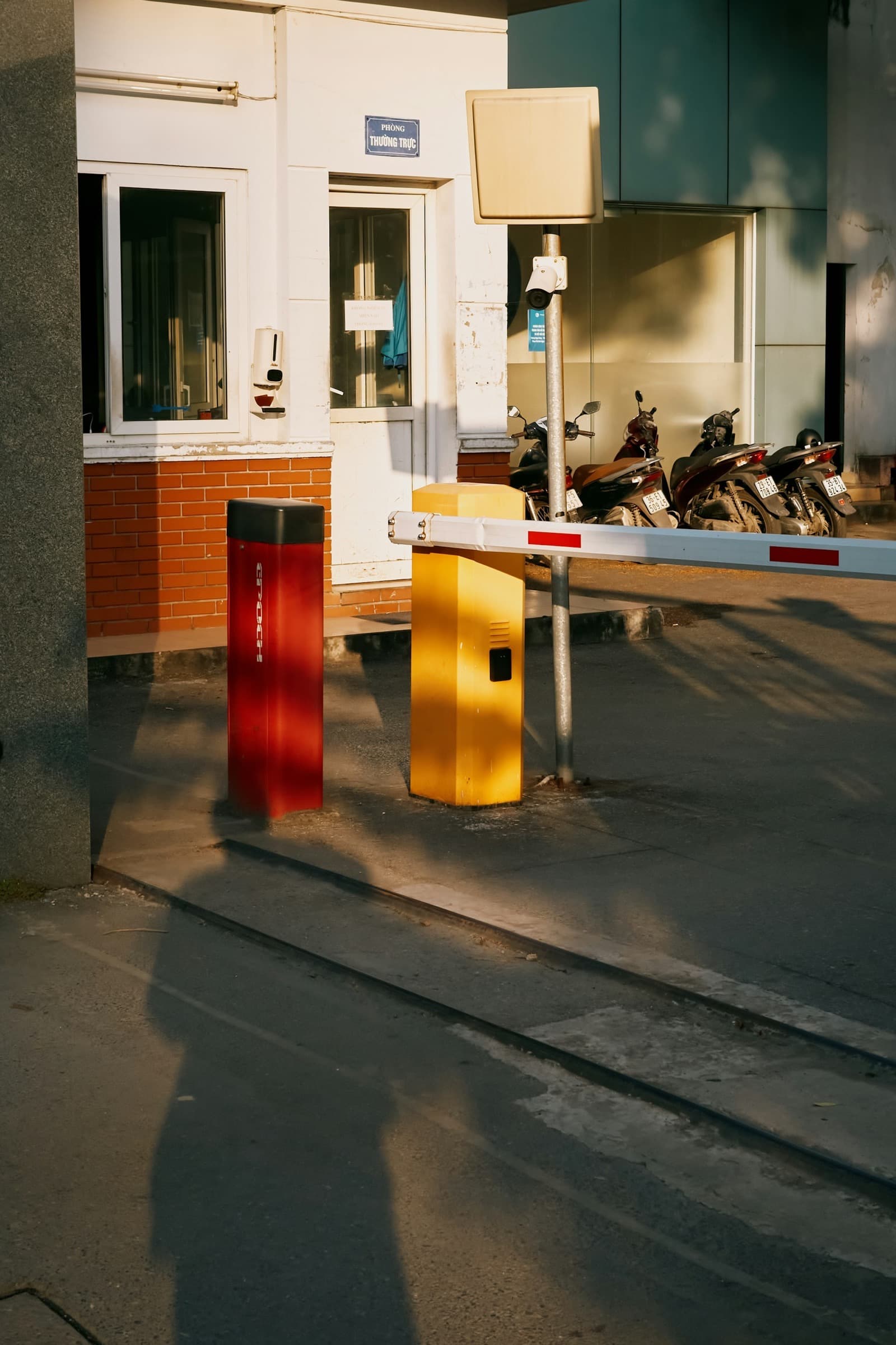 Security officer at hotel entrance