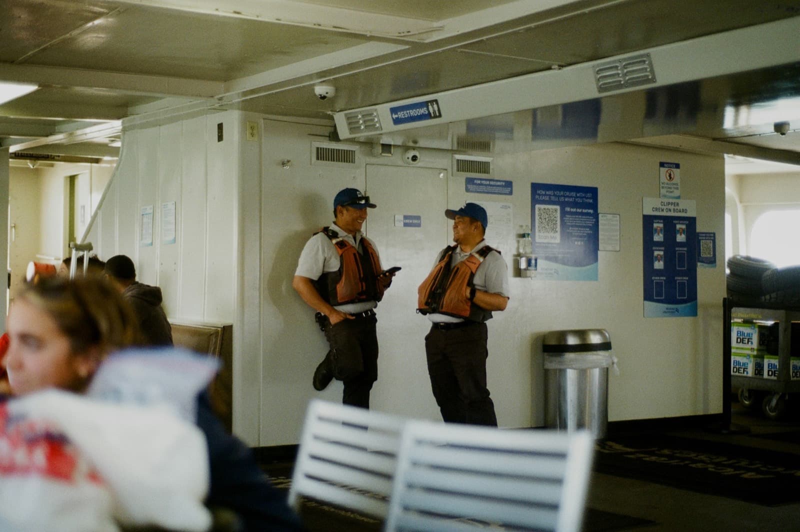Security officers receiving a briefing before their shift